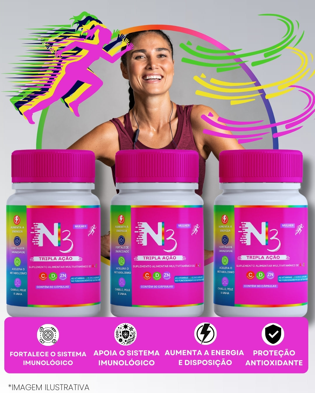 N3 SUPLEMENTO MULTIVITAMÍNICO PARA MULHERES 60 CÁPSULAS